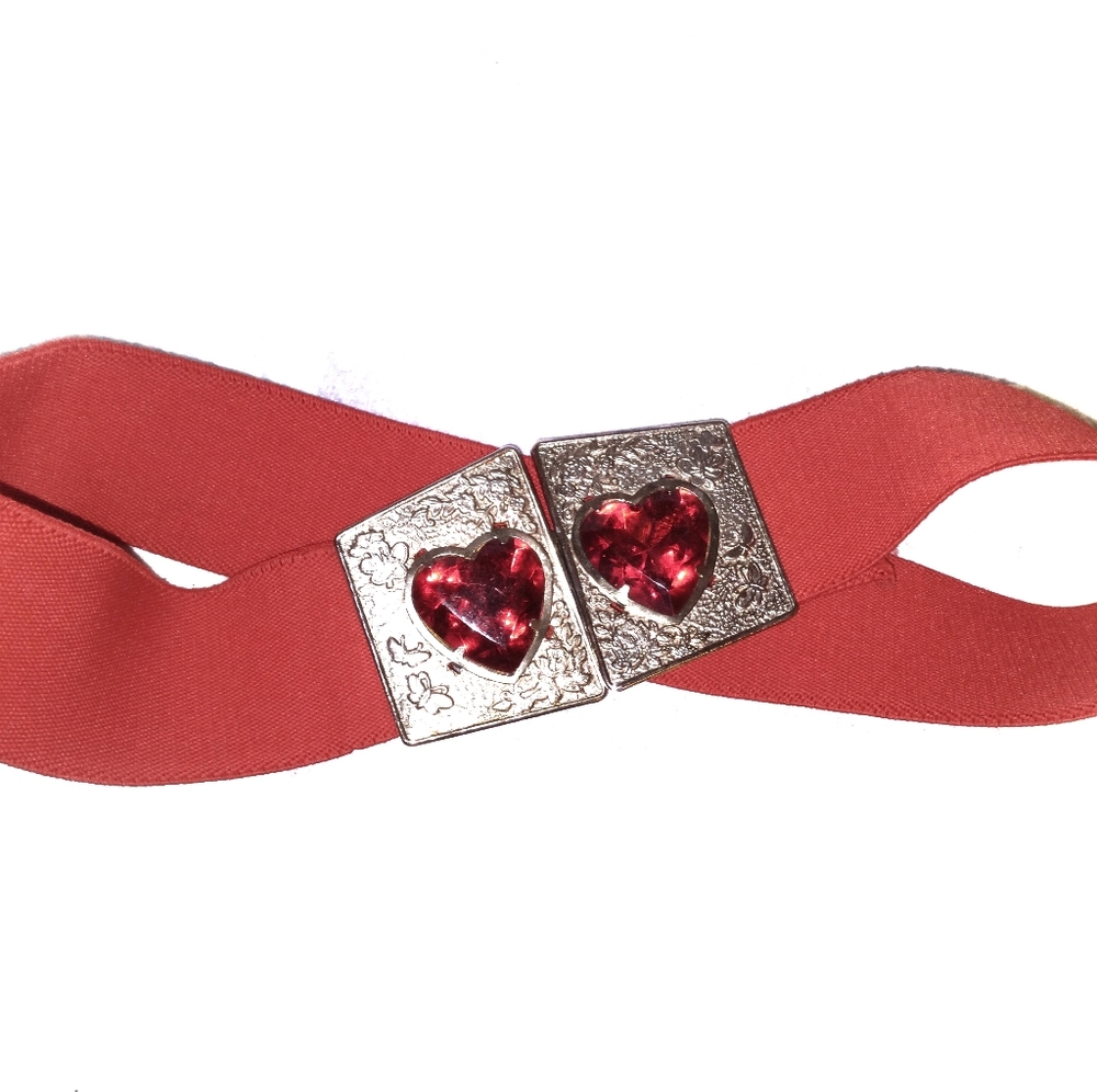 Vintage Rhinestone Heart Belt